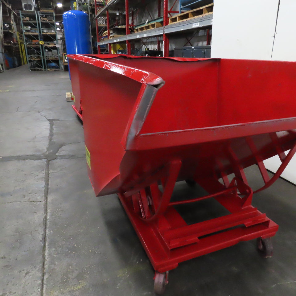 1-1/2 Cu Yd Self Dumping Trash Scrap Chip Hopper 58" x 54" x 39" ID *Imperfect