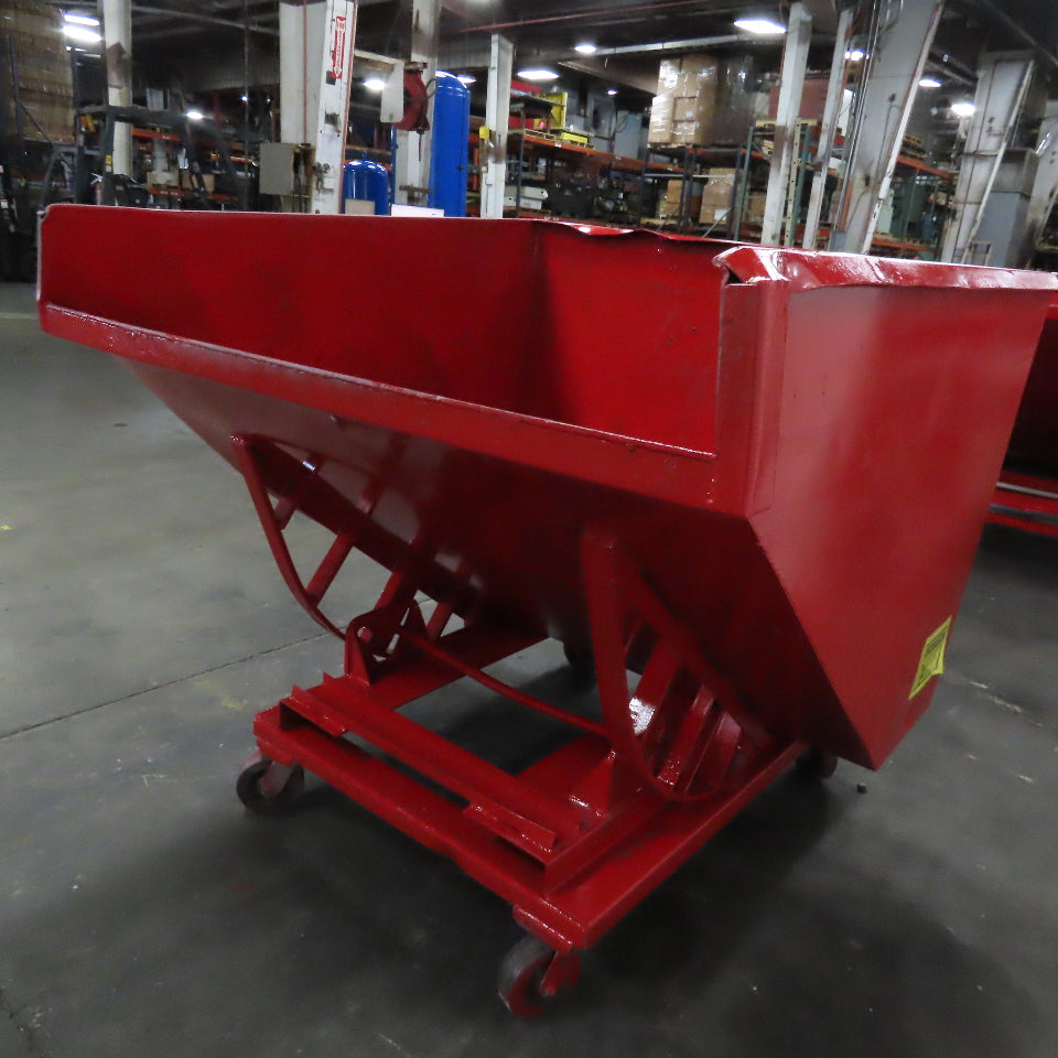 1-1/2 Cu Yd Self Dumping Trash Scrap Chip Hopper 58" x 54" x 39" ID *Imperfect