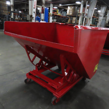 1-1/2 Cu Yd Self Dumping Trash Scrap Chip Hopper 58" x 54" x 39" ID *Imperfect