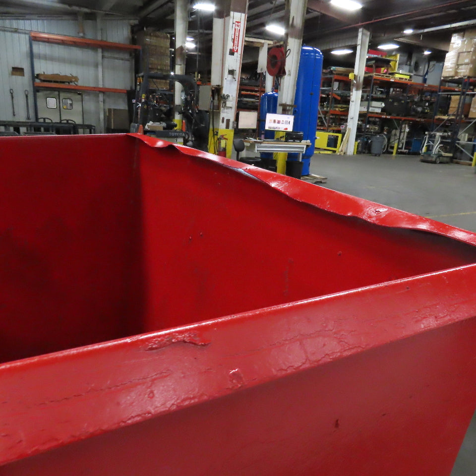 1-1/2 Cu Yd Self Dumping Trash Scrap Chip Hopper 58" x 54" x 39" ID *Imperfect