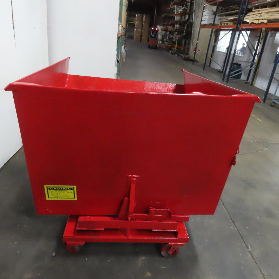 1-1/2 Cu Yd Self Dumping Trash Scrap Chip Hopper 58" x 54" x 39" ID *Imperfect