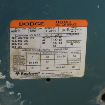 Dodge 025623 DBSC Clutch Motor Brake 208-230/460V