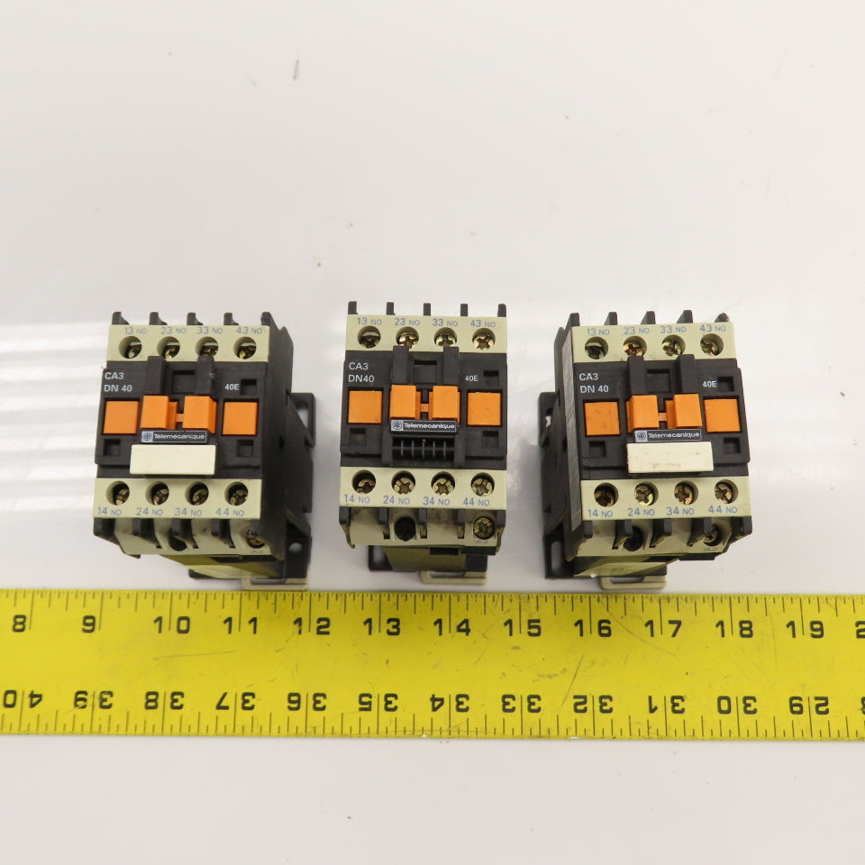 Telemecanique CA3 DN40 Contactor Relay 600VAC Max 24VDC Coil Lot Of 3