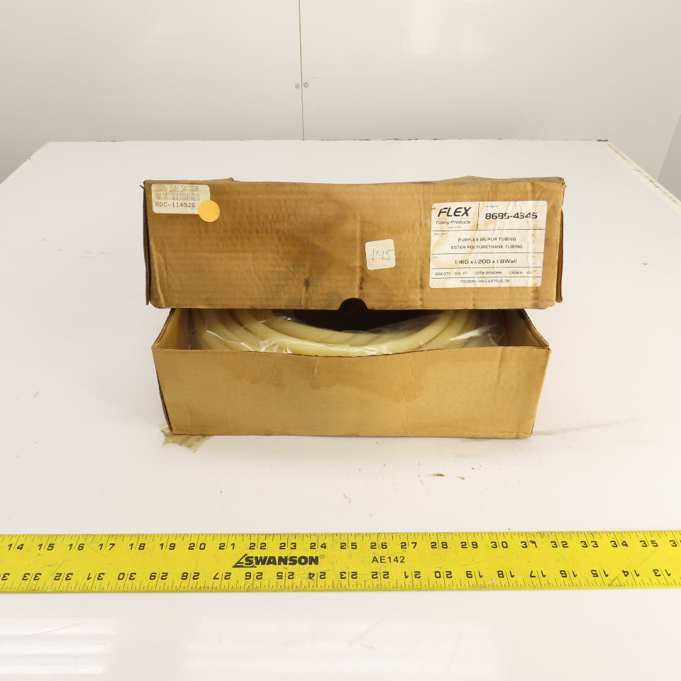 Flex 8685-4345 Purflex 85 Pur Polyurethane Tubing 1/4" ID x 1/2" OD x 100' Long