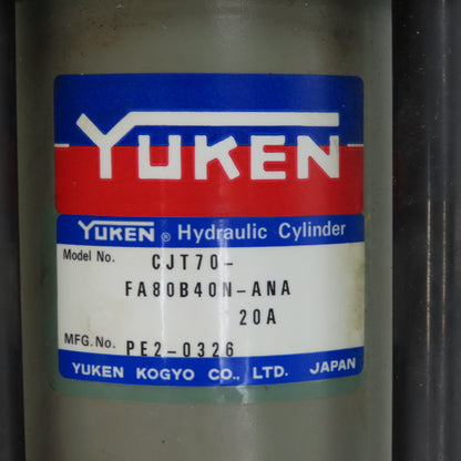 Yuken CJT70-FA80B40N-ANA Double Acting Hydraulic Cylinder 80mm Bore 40mm Stroke