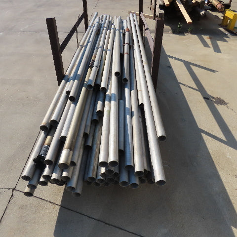 2-1/4" OD Seamless Aluminum Vacuum Line Pipe Tube 12' W/ Misc Length 30+ & Rack