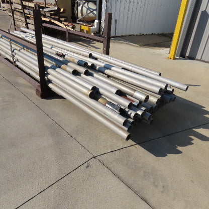 2-1/4" OD Seamless Aluminum Vacuum Line Pipe Tube 12' W/ Misc Length 30+ & Rack