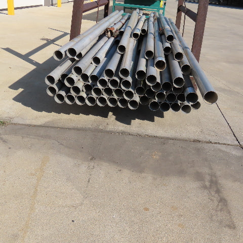 2-1/4" OD Seamless Aluminum Vacuum Line Pipe Tube 12' W/ Misc Length 30+ & Rack