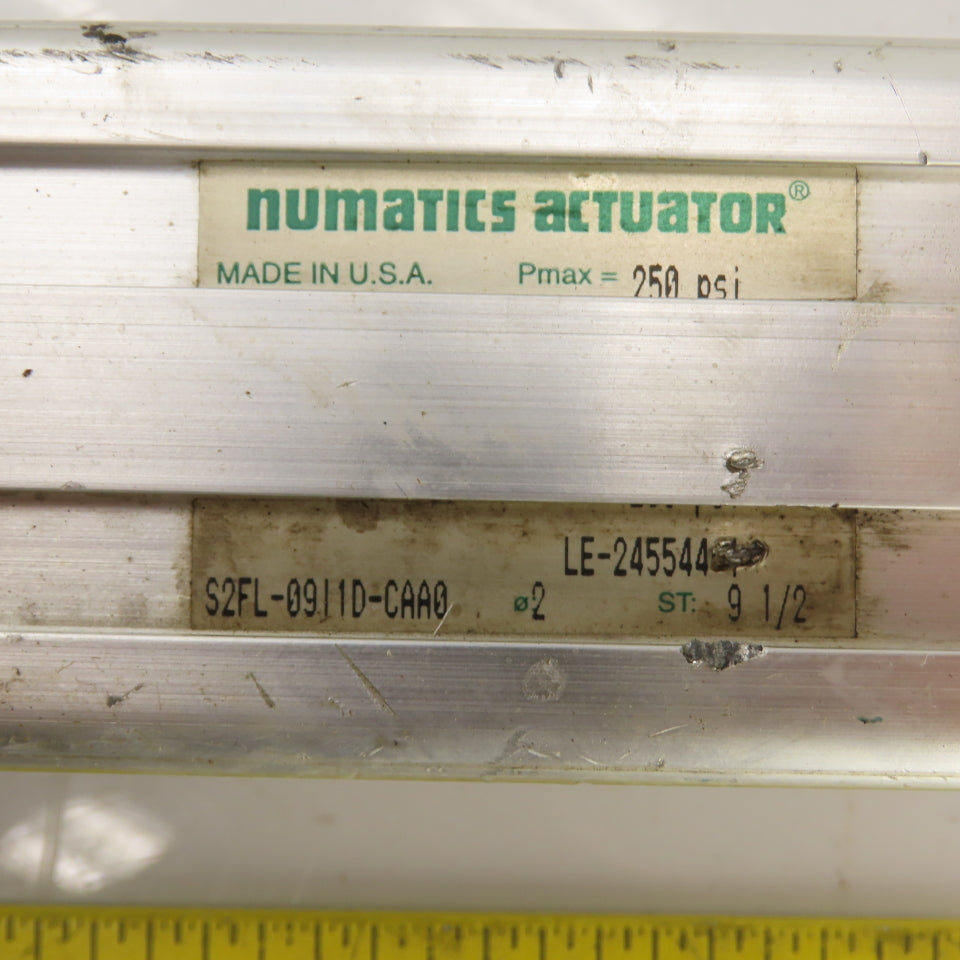 Numatics S2FL-09I1D-CAA0 Twin Rod Pneumatic Cylinder 2" Bore 9-1/2" Stroke