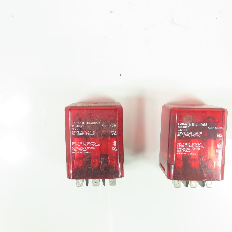 Potter & Brumfield KU-4612 Power Relay 24VDC 10A 120/240VAC Lot Of 2