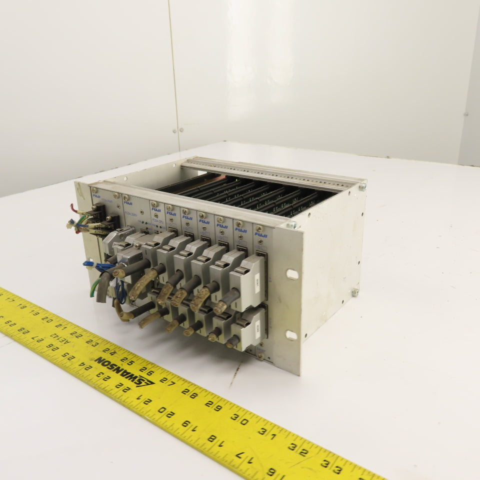 Fuji 10-Slot PLC Base Chassis W/ 6 I/O, FCS4 CPU, & FCS4 2SRV, FCS4 PWR