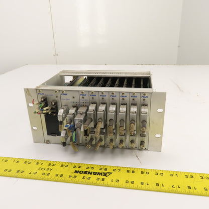 Fuji 10-Slot PLC Base Chassis W/ 6 I/O, FCS4 CPU, & FCS4 2SRV, FCS4 PWR