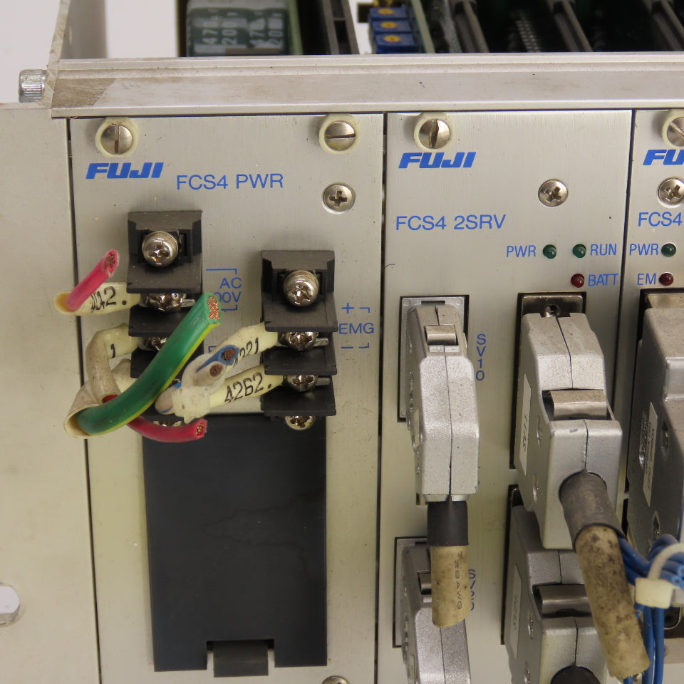 Fuji 10-Slot PLC Base Chassis W/ 6 I/O, FCS4 CPU, & FCS4 2SRV, FCS4 PWR