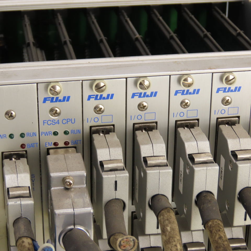 Fuji 10-Slot PLC Base Chassis W/ 6 I/O, FCS4 CPU, & FCS4 2SRV, FCS4 PWR