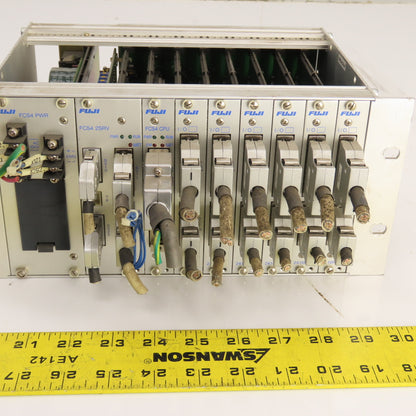 Fuji 10-Slot PLC Base Chassis W/ 6 I/O, FCS4 CPU, & FCS4 2SRV, FCS4 PWR