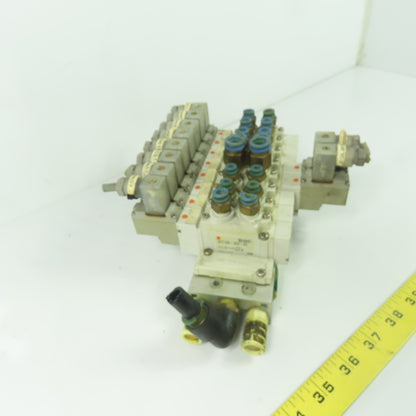 SMC (6)SY7120-3DZ-02 Solenoid Valve 0.15-0.7MPa (2)SY7220-3DZ-02 W/Manifold Base