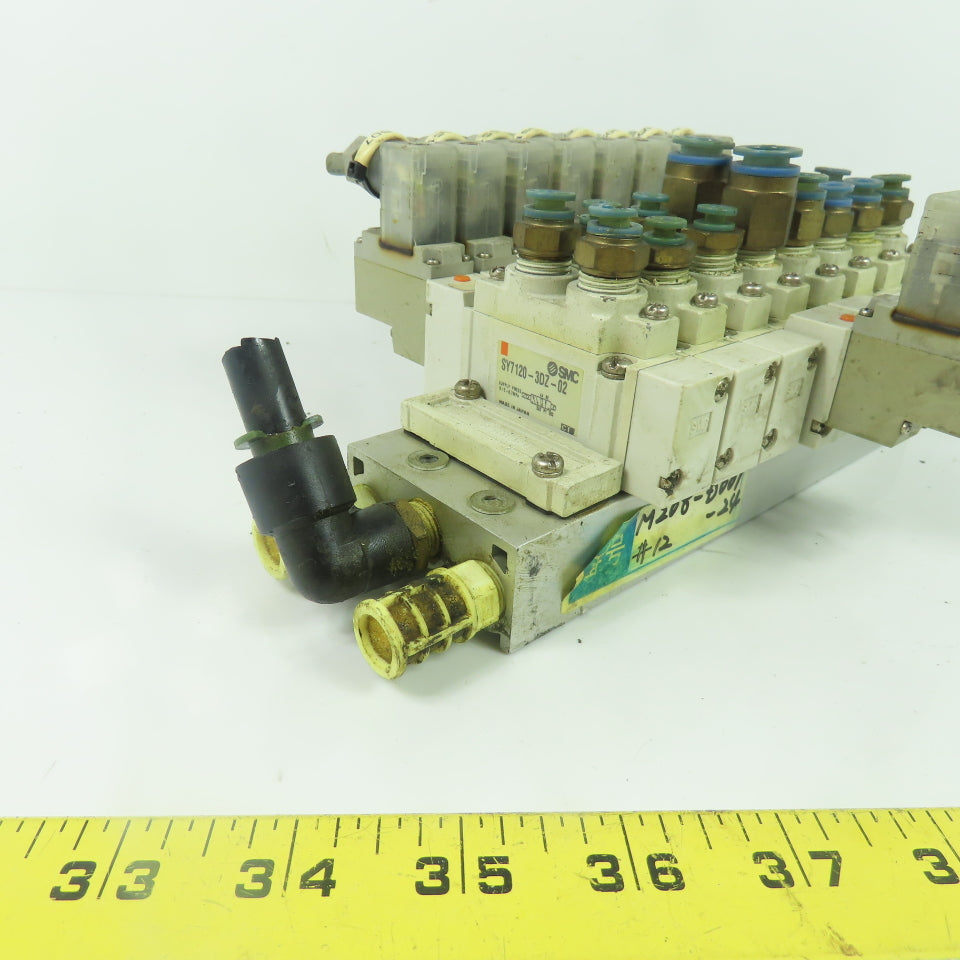 SMC (6)SY7120-3DZ-02 Solenoid Valve 0.15-0.7MPa (2)SY7220-3DZ-02 W/Manifold Base