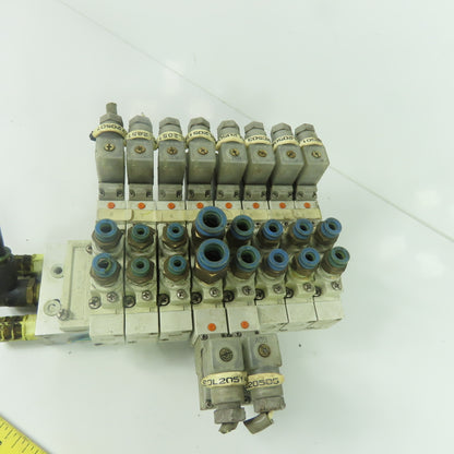 SMC (6)SY7120-3DZ-02 Solenoid Valve 0.15-0.7MPa (2)SY7220-3DZ-02 W/Manifold Base
