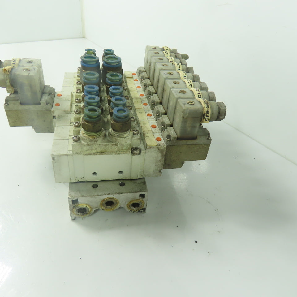 SMC (6)SY7120-3DZ-02 Solenoid Valve 0.15-0.7MPa (2)SY7220-3DZ-02 W/Manifold Base