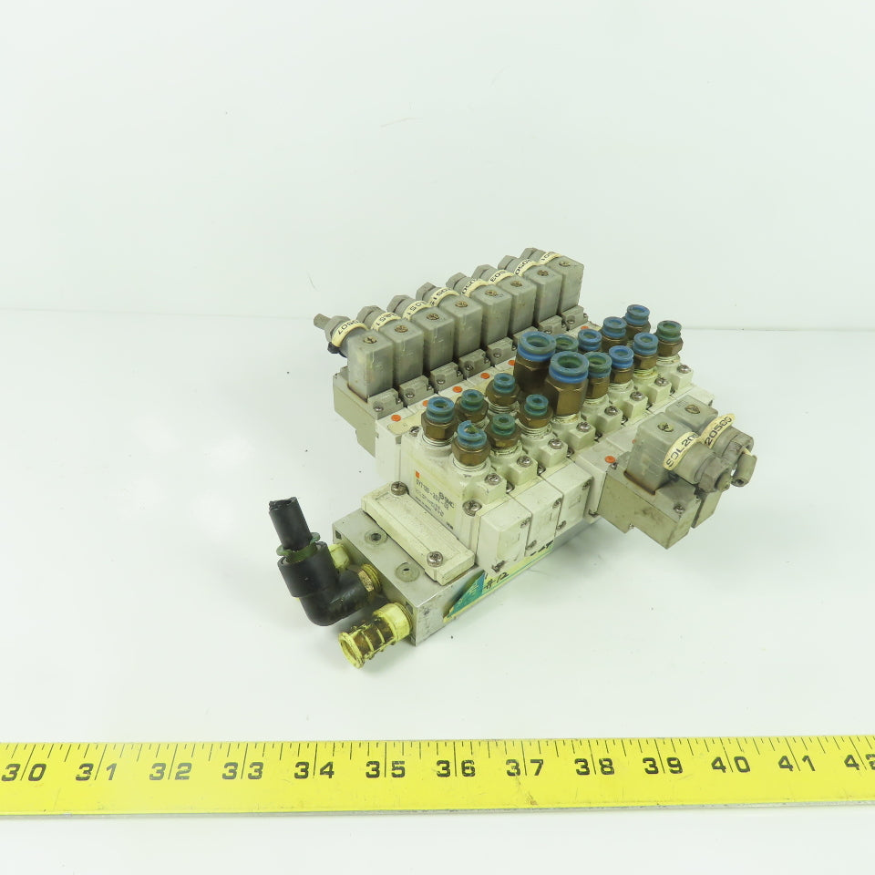 SMC (6)SY7120-3DZ-02 Solenoid Valve 0.15-0.7MPa (2)SY7220-3DZ-02 W/Manifold Base