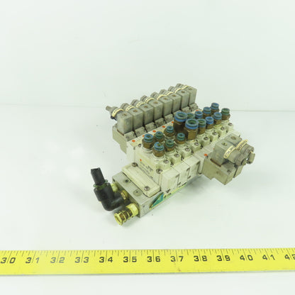 SMC (6)SY7120-3DZ-02 Solenoid Valve 0.15-0.7MPa (2)SY7220-3DZ-02 W/Manifold Base