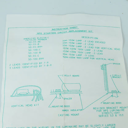 American Electric SD-100-C HPS Starting Circuit Replacement Kit 150-400W