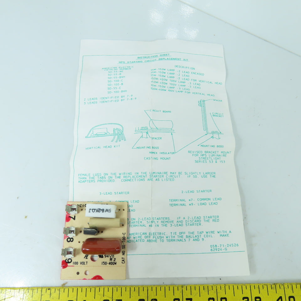 American Electric SD-100-C HPS Starting Circuit Replacement Kit 150-400W