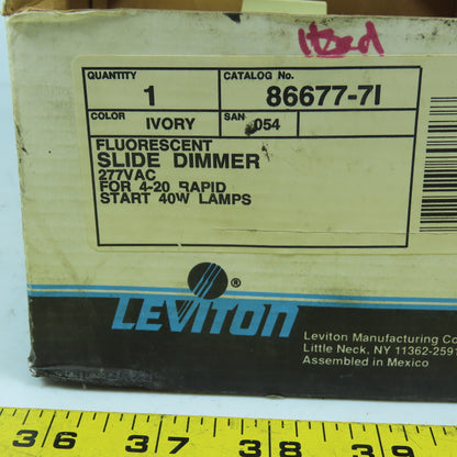 Leviton 86677-71 277VAC Fluorescent Slide Dimmer For 4-20 Rapid Start 40W Lamps