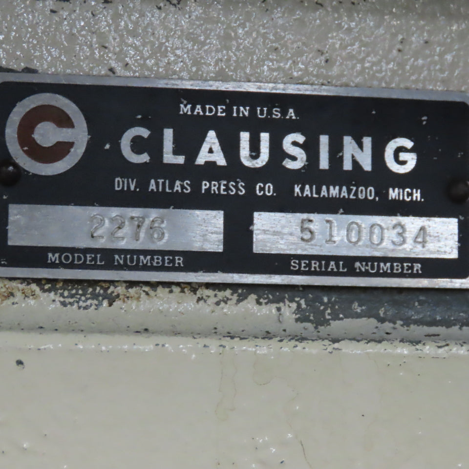 Clausing 2276 20" Floor Model Drill Press 208/230 3Ph W/ Reverse 150-2000RPM
