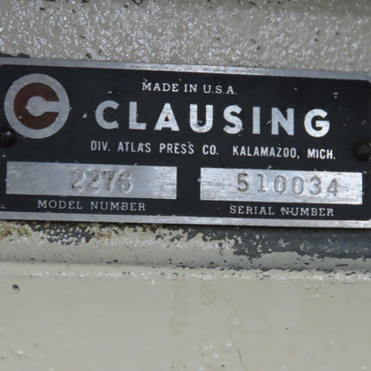 Clausing 2276 20" Floor Model Drill Press 208/230 3Ph W/ Reverse 150-2000RPM