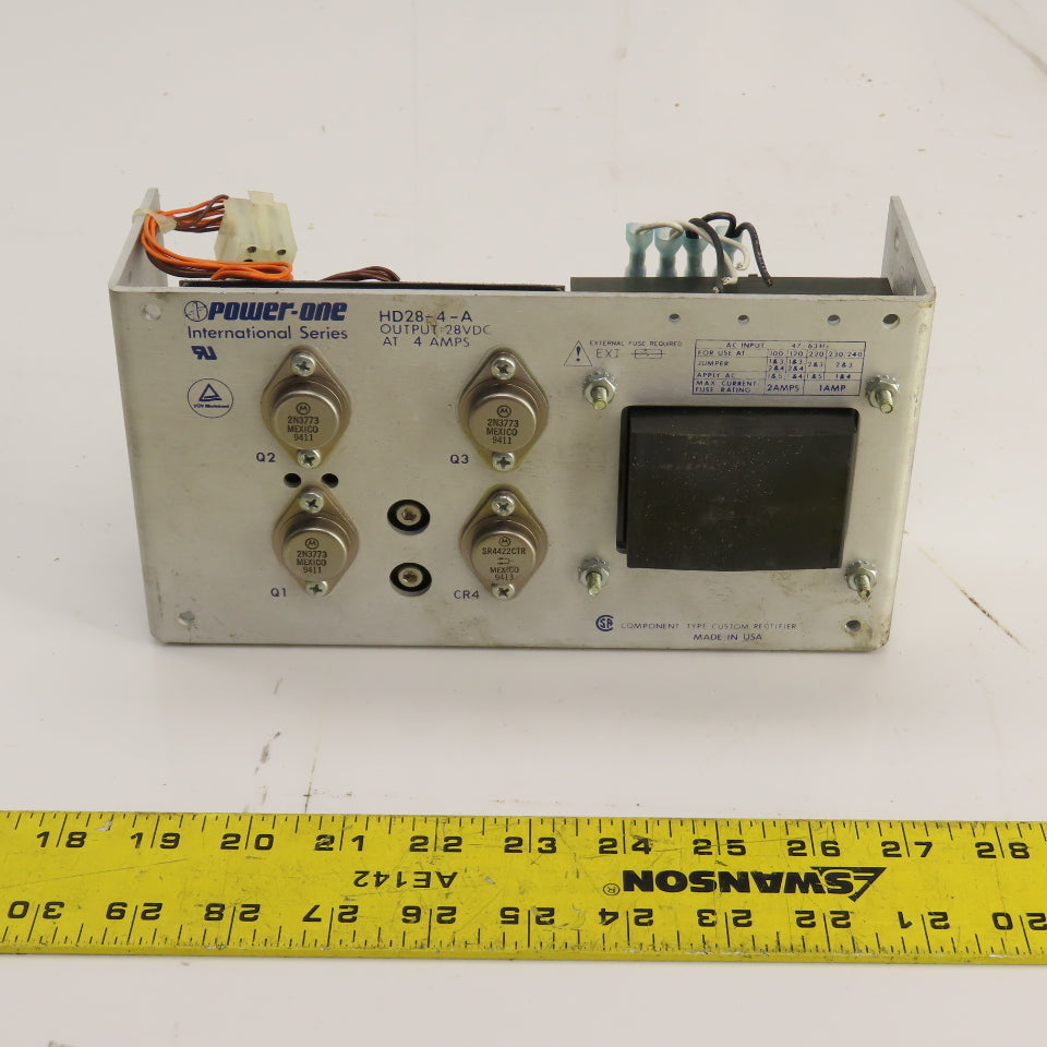 Power-One HD28-4-A 28VDC 4A DC Power Supply 100-240VAC Input