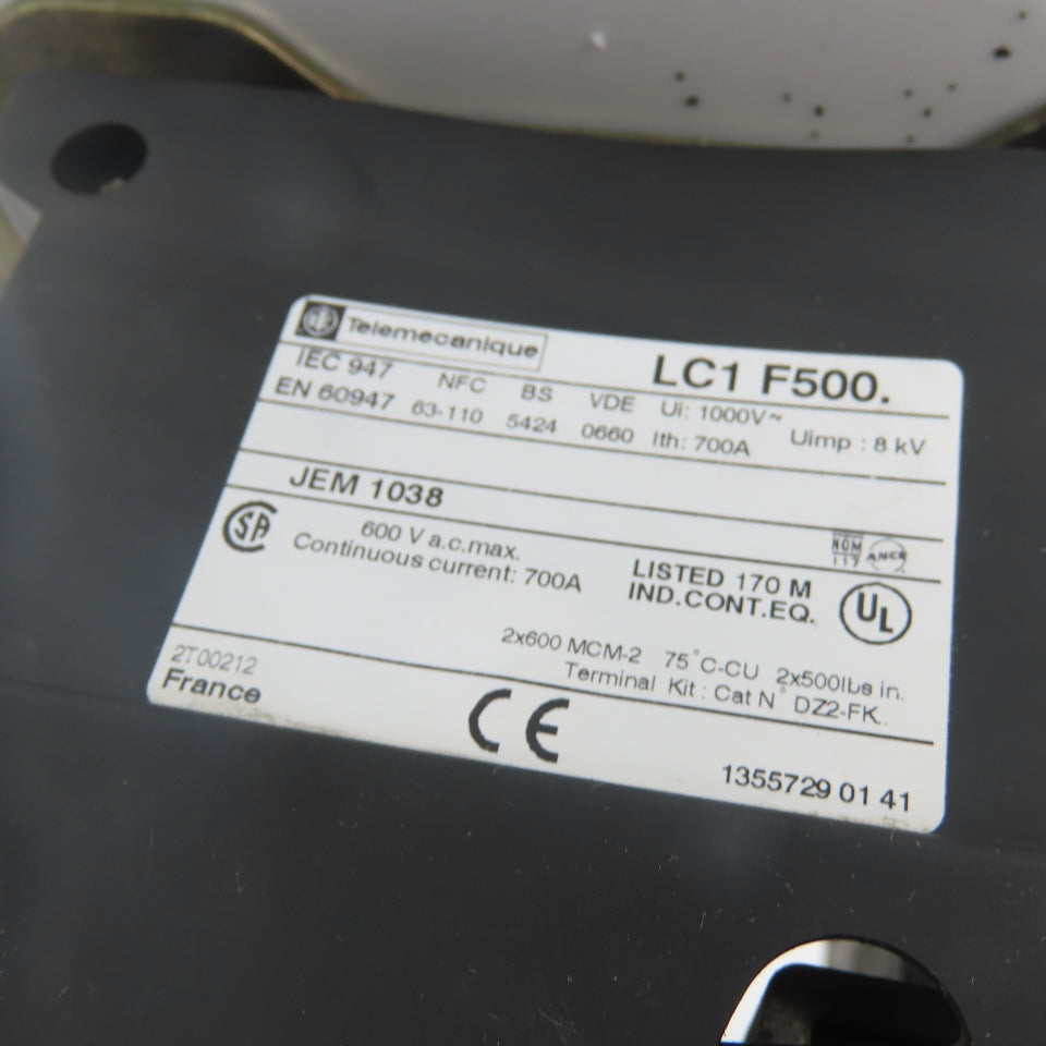 Telemecanique LC1 F500 700A Contactor U:i:1000V 600VAC Max 8Kv