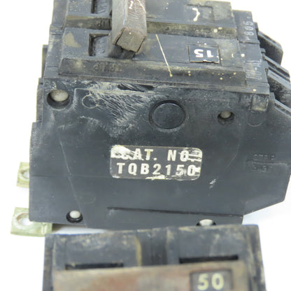 General Electric TQB2150 50A 2-Pole Bolt-On Circuit Breakers Lot Of 7