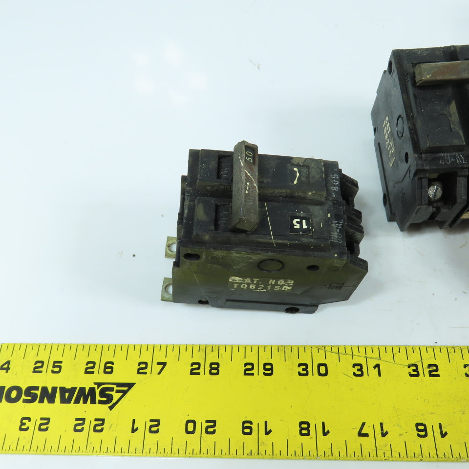 General Electric TQB2150 50A 2-Pole Bolt-On Circuit Breakers Lot Of 7