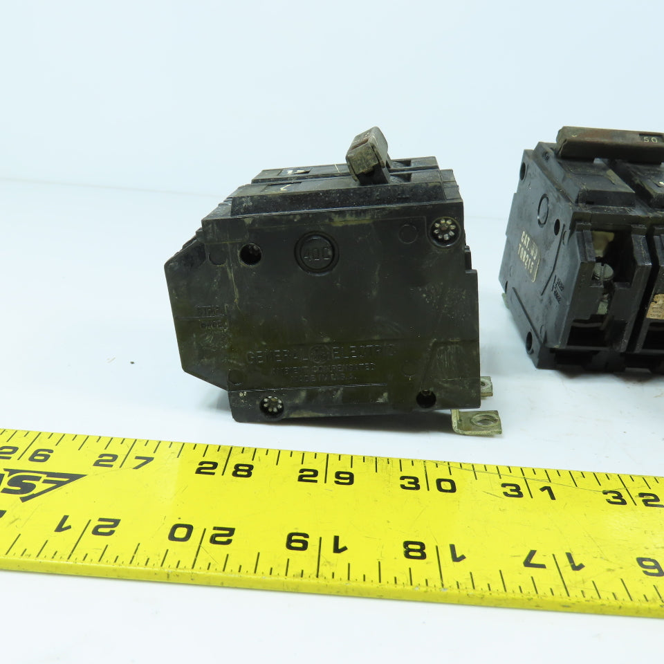 General Electric TQB2150 50A 2-Pole Bolt-On Circuit Breakers Lot Of 7