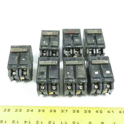 General Electric TQB2150 50A 2-Pole Bolt-On Circuit Breakers Lot Of 7