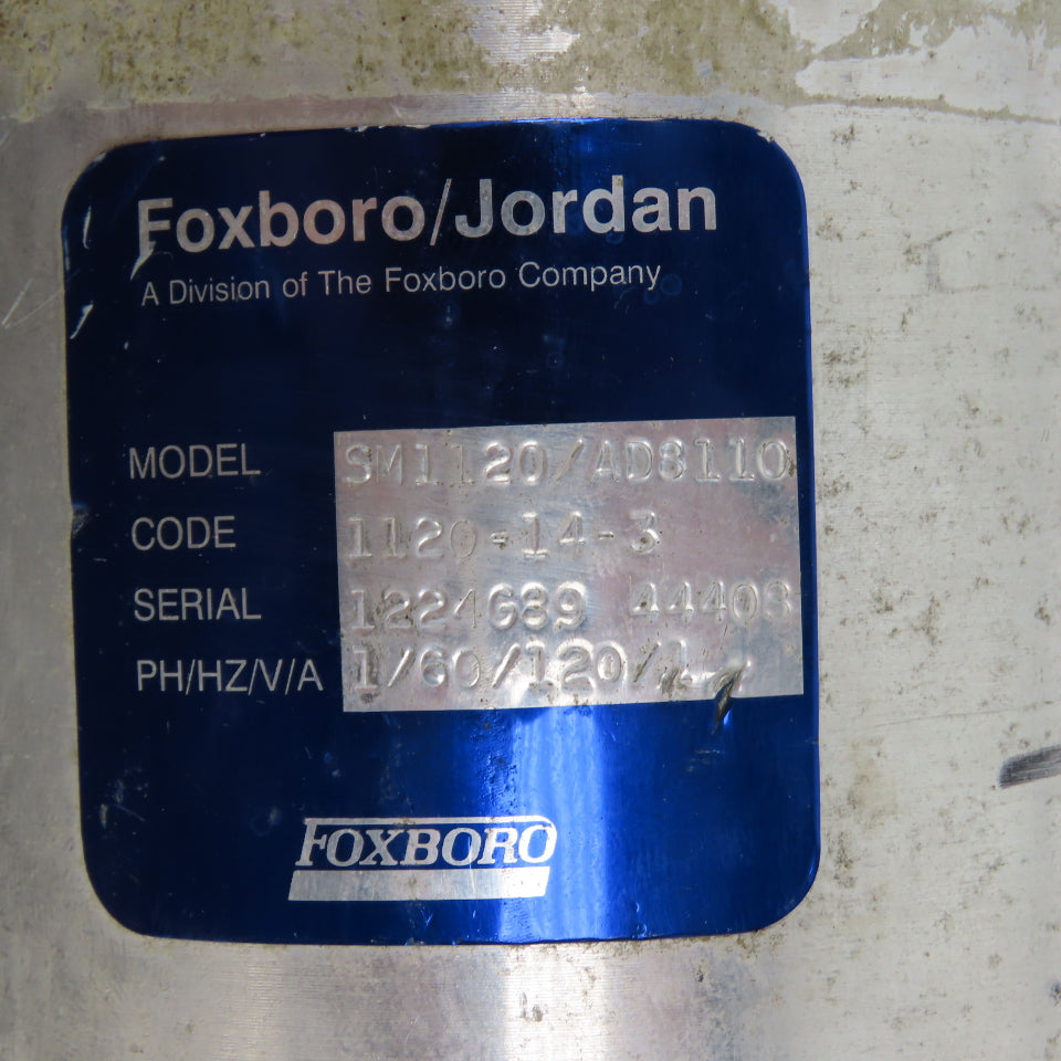 Foxboro / Jordan SM1120/AD8110 Electric Motor 3/8" Shaft Code 1120-14-3 120V 1PH