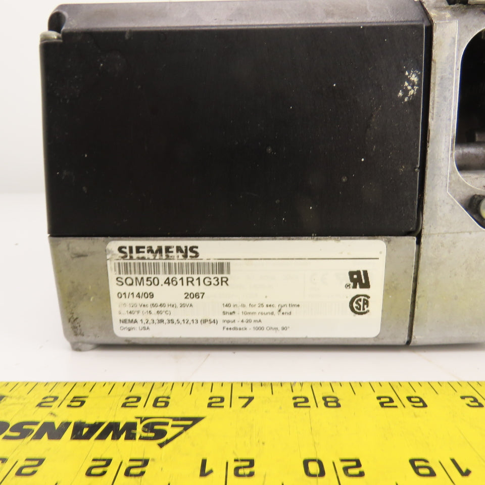 Siemens SQM50.461R1G3R Damper Motor 120VAC 25 Sec 140 In-Lb 10mm Shaft