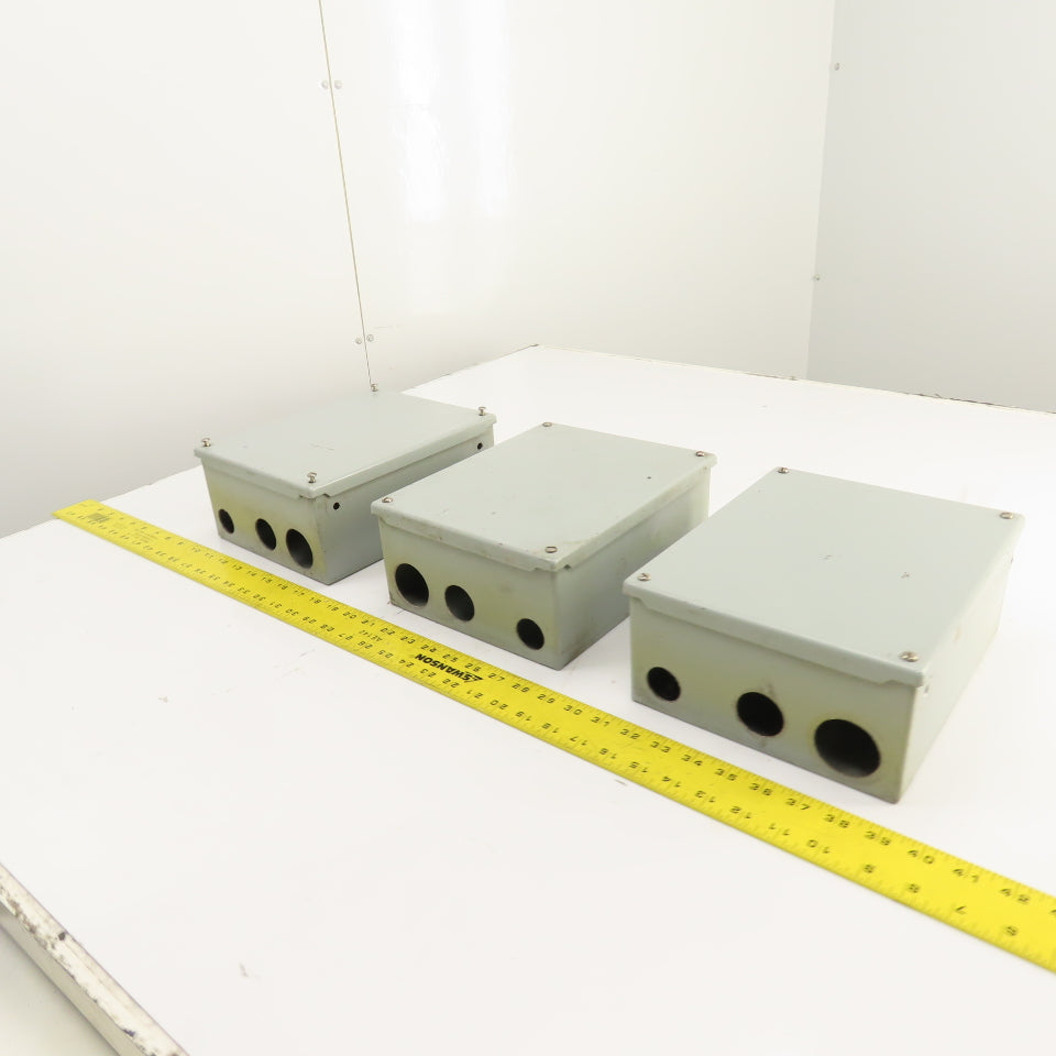 Hoffman 10" x 8" x 4" Screw Cover Electrical Enclosure (No Backplate) Lot Of 3