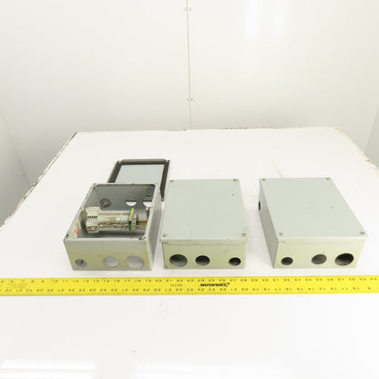 Hoffman 10" x 8" x 4" Screw Cover Electrical Enclosure (No Backplate) Lot Of 3