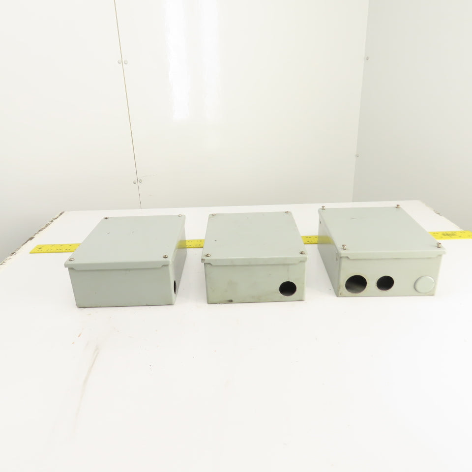 Hoffman 10" x 8" x 4" Screw Cover Electrical Enclosure (No Backplate) Lot Of 3