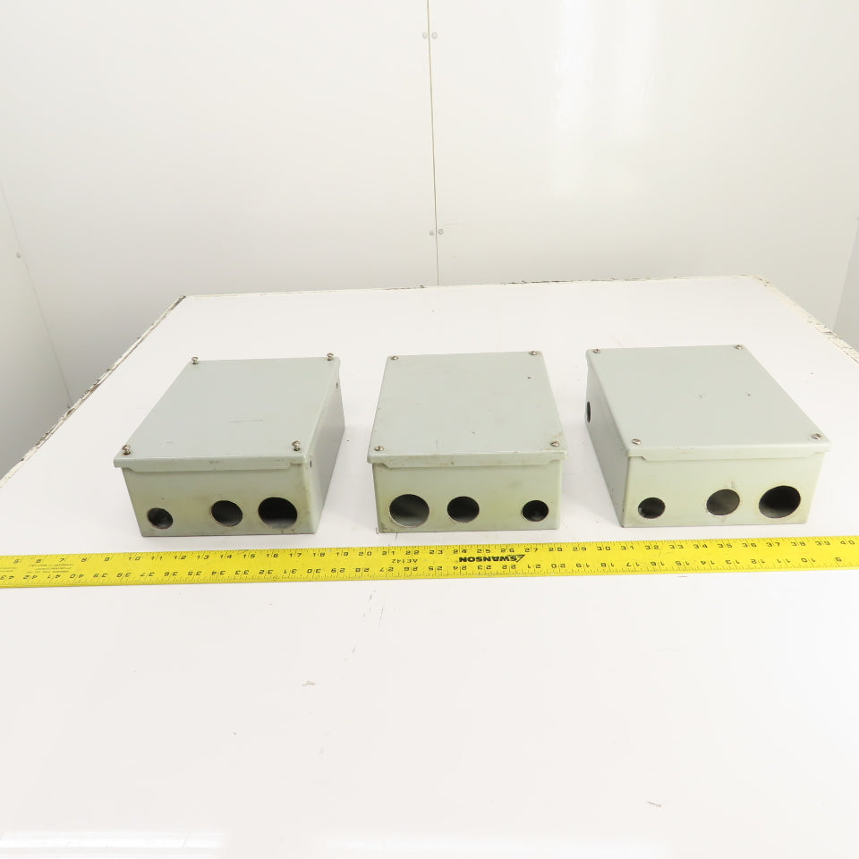 Hoffman 10" x 8" x 4" Screw Cover Electrical Enclosure (No Backplate) Lot Of 3