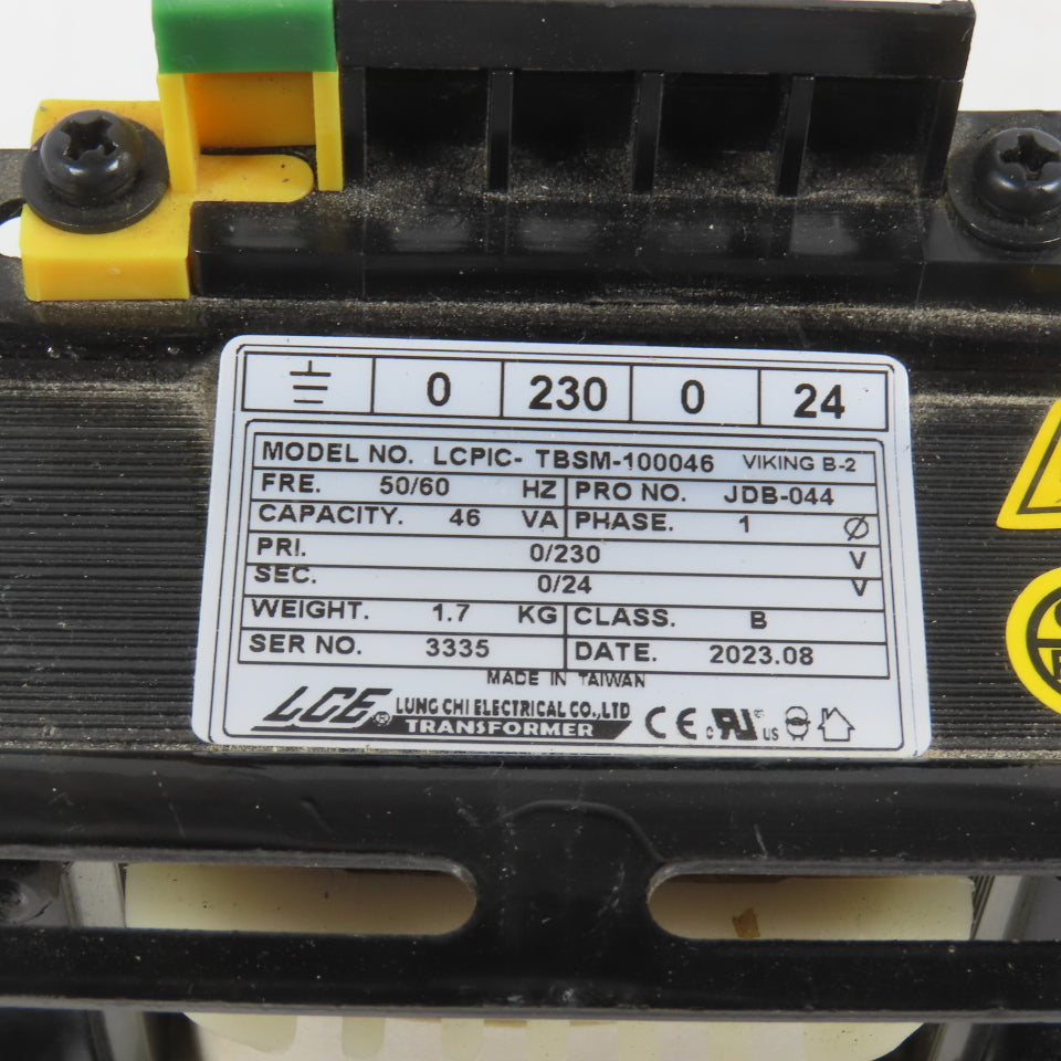 LCE LCPIC-TBSM-10046 46VA Control Transformer Pri 230V Sec 24V 1PH