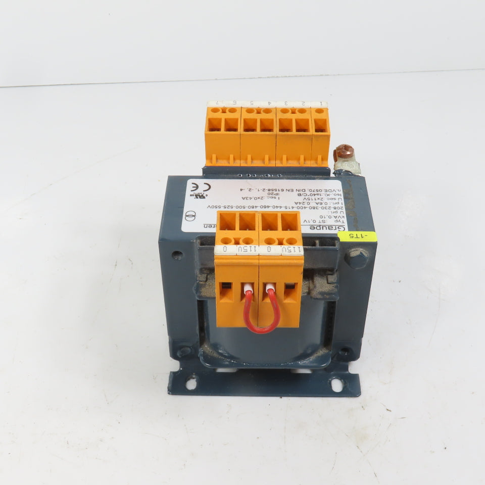 Graupe ST 0, 1V .10kVA Control Transformer Pri 208-230-400-480-550V Sec 115V