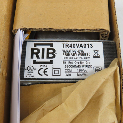 RIB 41D381 TR40VA013 40VA Control Transformer Pri 208-240-2770-480V Sec 120V 1PH