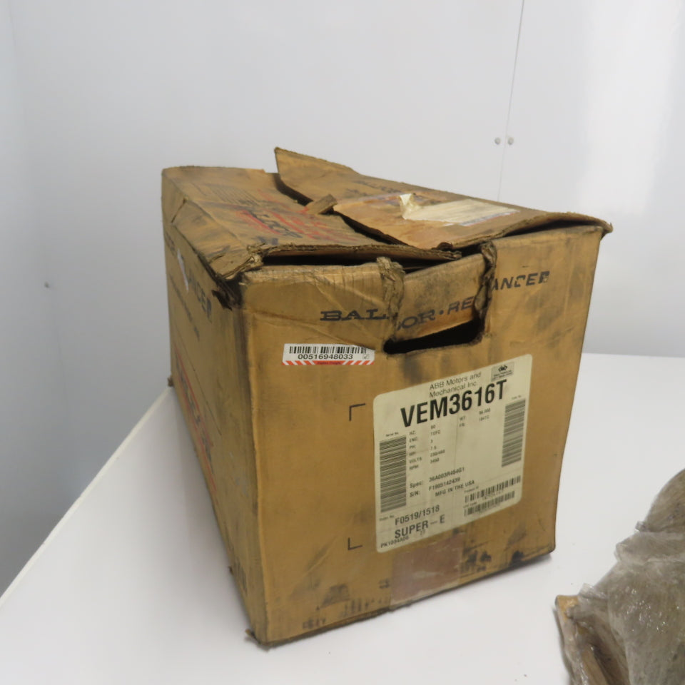 Baldor VEM3616T 7.5HP AC Electric Motor 3Ph 230/460V 3450RPM 184TC Frame NEW