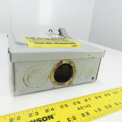 Siemens F351 Ser A 30A 600V 3P Fusible Safety Disconnect Switch 15Hp