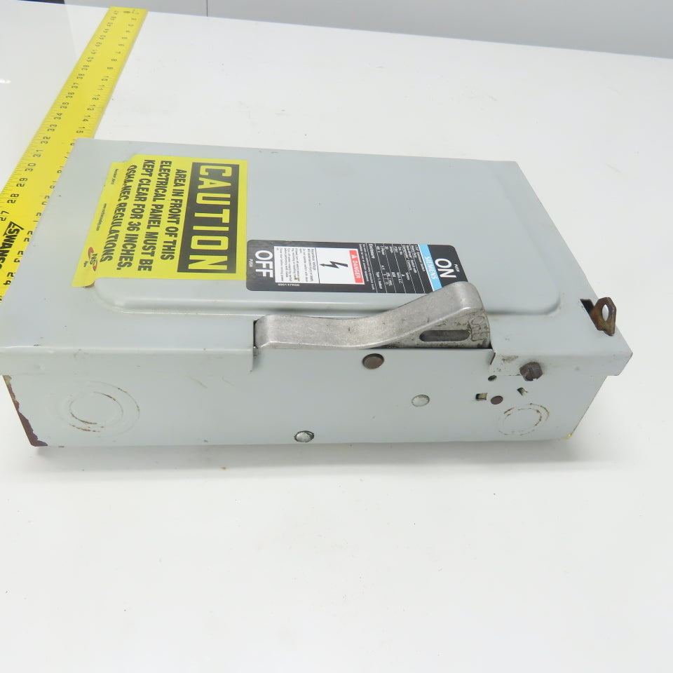 Siemens F351 Ser A 30A 600V 3P Fusible Safety Disconnect Switch 15Hp