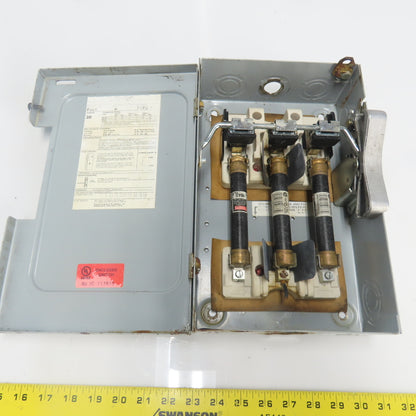 Siemens F351 Ser A 30A 600V 3P Fusible Safety Disconnect Switch 15Hp