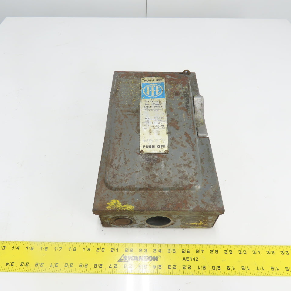 ITE F-352 60A Vacu-Break Safety Disconnect Switch 600VAC 3Ph